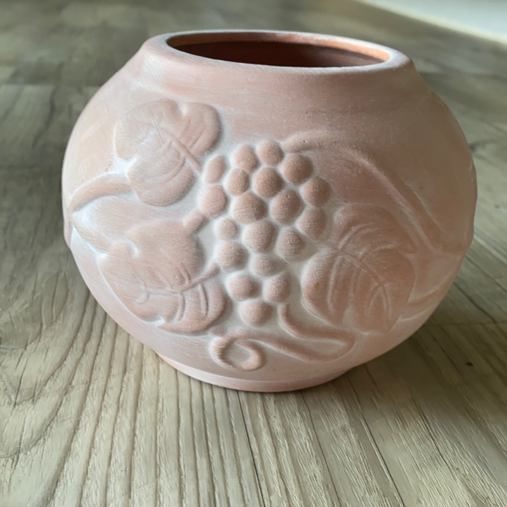 Vintage pink ceramic vase
